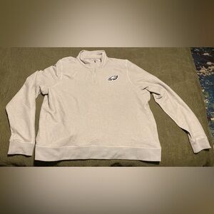 Antigua NFL Philadelphia Eagles Gray Quarter-Zip Sweater